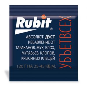 Рубит ДУСТ Абсолют 120гр от тараканов,клопов,блох,муравьев /80шт/ 51822/Пакет