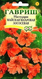 Настурция Майская махровая ЛОСОСЕВАЯ 1г  Н300см /однолетник/ЦП