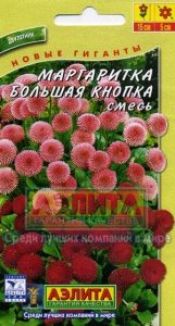 Маргаритка Большая Кнопка смесь 0,03г Н15см сер.Новые гиганты /двухлетник/ЦП