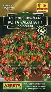 Бегония Копакабана F1 ЛОСОСЕВАЯ боливийская 5шт (драже в пробирке) /однолетник/ЦП