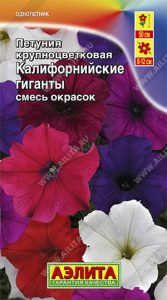 Петуния Калифорнийские ГИГАНТЫ крупноцветковая смесь 0,03г Н50см /однолетник/ЦП