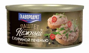 Паштет «ГлавПродукт» из- Куриной печ. 315г «Орелпродукт»