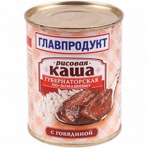 Кашa Рисовая с Говядиной 340г «ГлавПродукт»