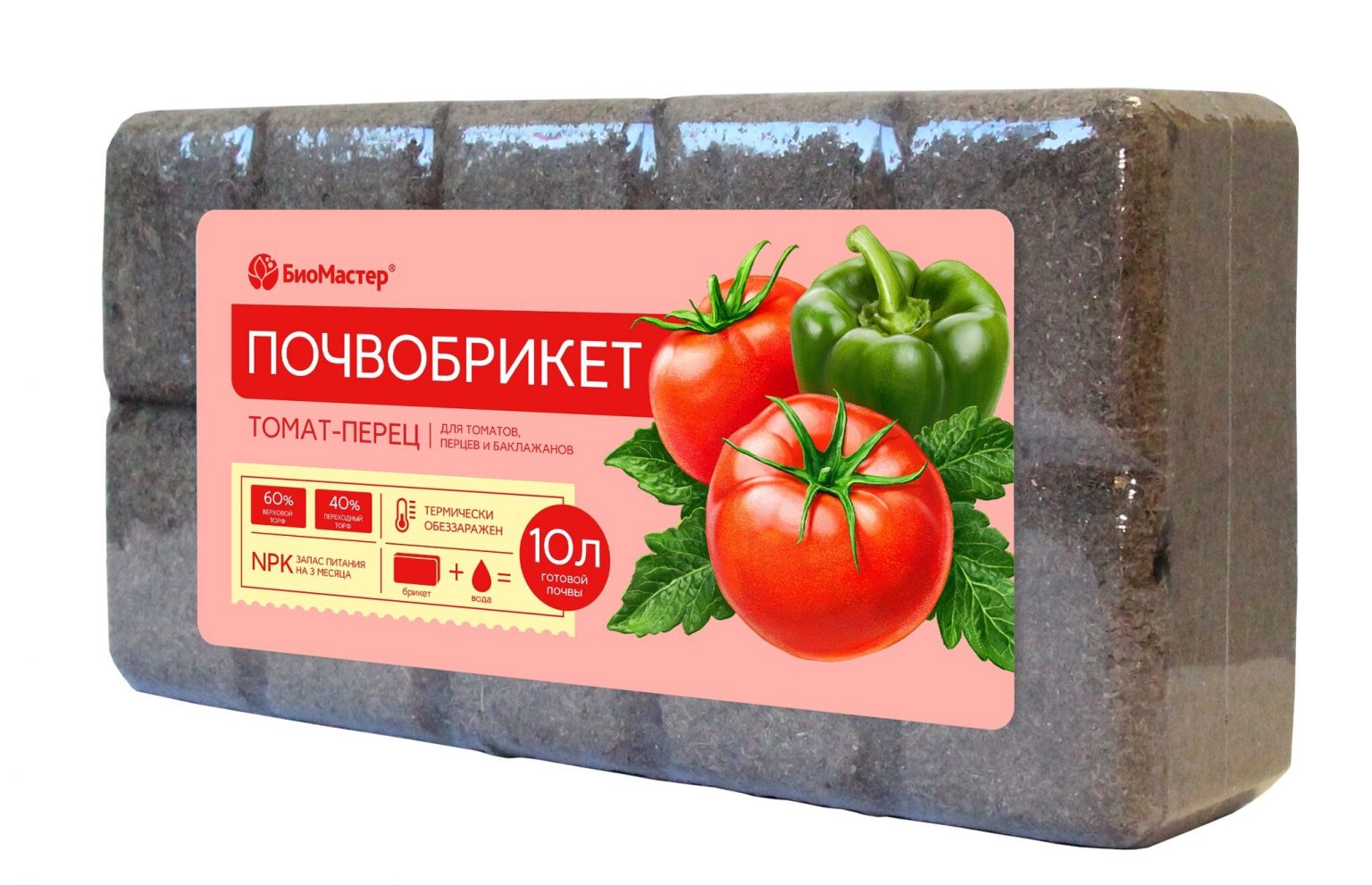 Почвобрикет томат и перец 10л