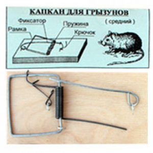 Капкан для грызунов (средняя) 125*60*16мм/100шт/Пакет