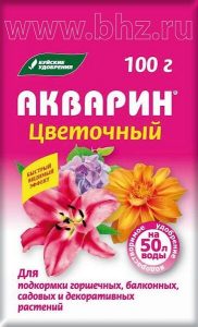 АКВАРИН Цветочный 100гр минеральное удобрение /20шт/ 01.-12./Пакет