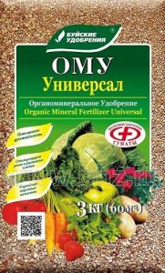 ОМУ Удобрение Универсал 3кг гранулированное органоминеральное /10шт/ 04.-07./Пакет