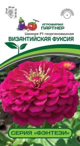 Цинния ФЭНТЕЗИ ВИЗАНТИЙСКАЯ ФУКСИЯ F1 /4шт георгиновид Н45-50см сер.Фэнтези 2-ной пак /однолетник/ЦП НОВИНКА!!!